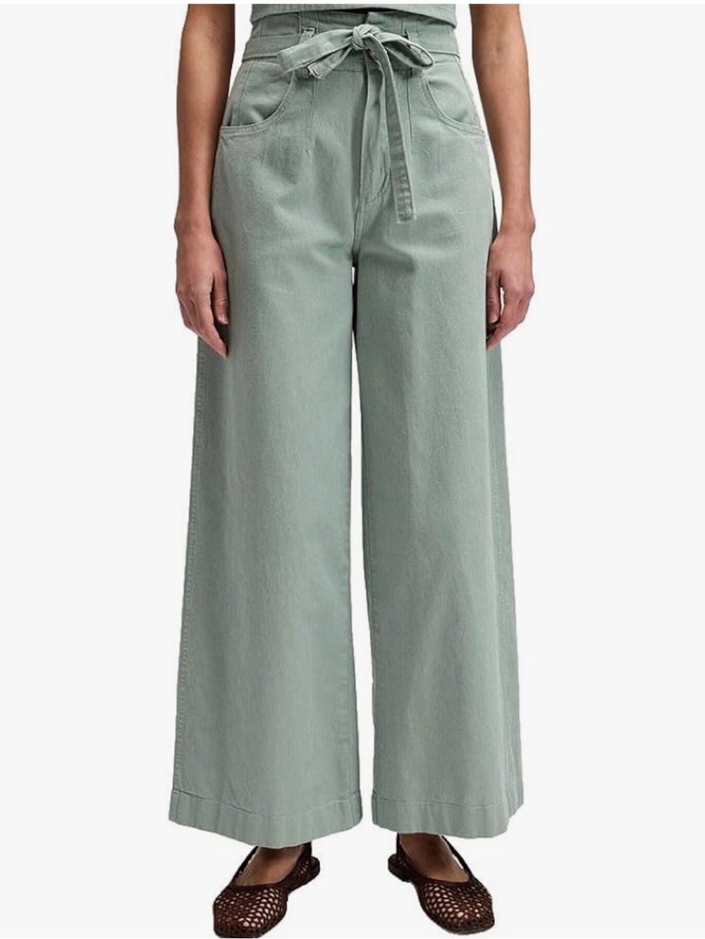 a new day Light Sage Wide-Leg Drawstring Chinos